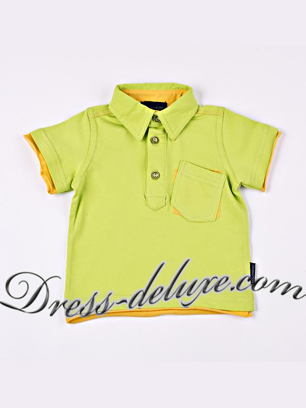 Рубашка-поло для мальчика. Цвет зеленый. Артикул 420-479