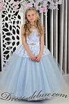 Платье Дороти.  Цвет белый/голубой - Детские нарядные платья