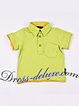 Рубашка-поло для мальчика. Цвет зеленый. Артикул 420-479 - Детские нарядные платья