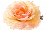 Роза на клипсе. Цвет персиковый.