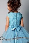 Платье "Хризантема". Цвет ярко-голубой. - Детские нарядные платья