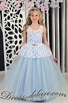 Платье Дороти.  Цвет белый/голубой - Детские нарядные платья