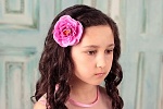 Цветок на клипсе Цвет малиновый - Детские нарядные платья